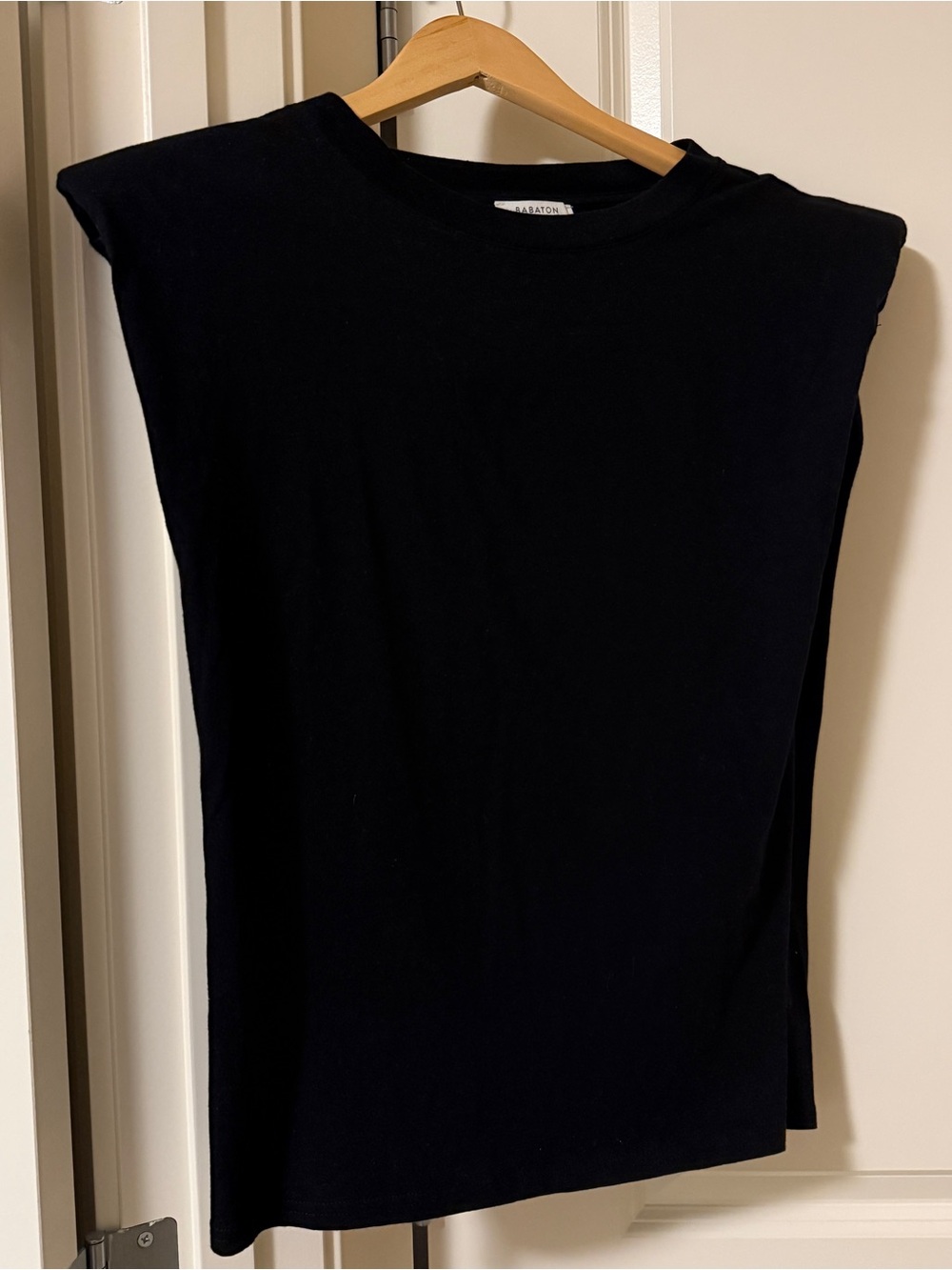 Babaton Black Muscle Tank with Padded Shoulders